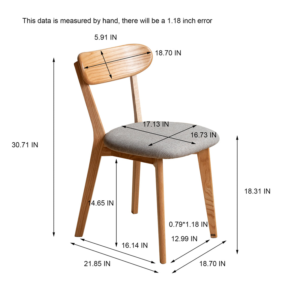 Dining Chair Wooden FAS Grade Oak Natural Wood Made in North America 100% Dirt-free Chair