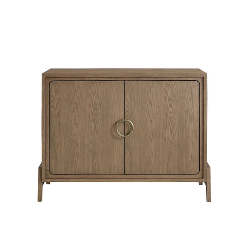 Soft Modern Accent Cabinet with Warm Latte Finish