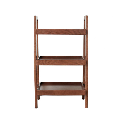 Walnut Color Oak Storage Bench, 3-Tier Beech Wood Shoe Rack for Entryway, Premium Storage Organizer for Bathroom, Living Room, Bedroom, Hallway, Patio, Kitchen
