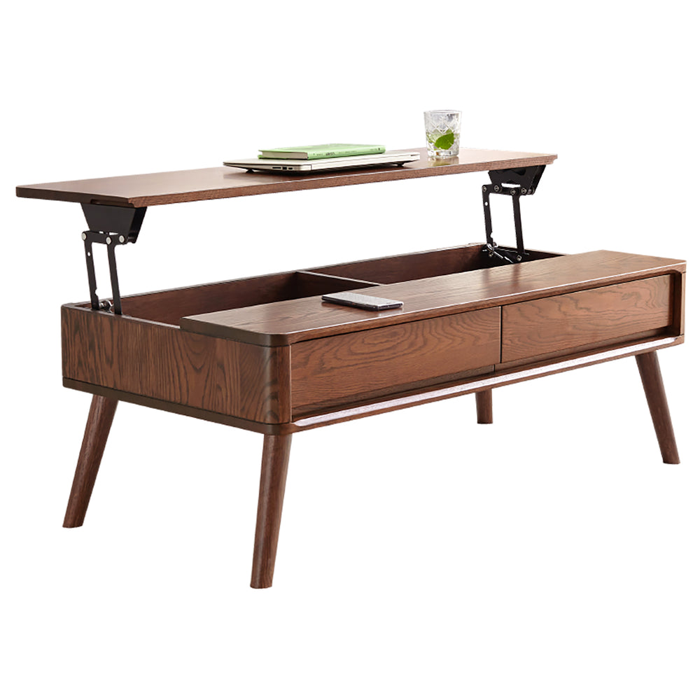 Elevating Center Table Low Table 100% Solid Oak Wood Top Desk Coffee Table