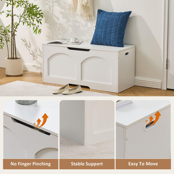 Retro Storage Chest Bench with Safety Hinge
