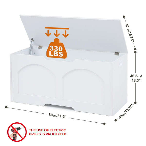 Retro Storage Chest Bench with Safety Hinge