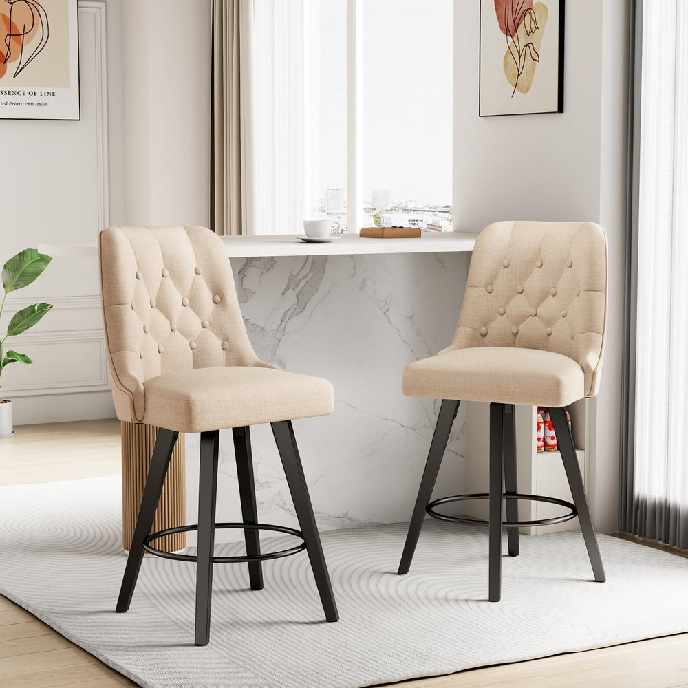 26" Swivel Counter Height Bar Stools with Backs