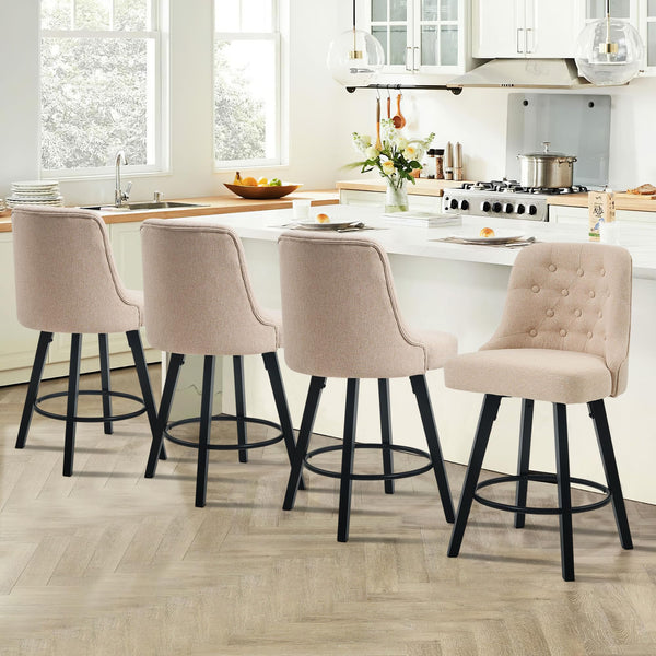 26" Swivel Counter Height Bar Stools with Backs