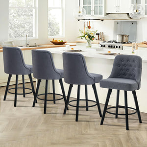 26" Swivel Counter Height Bar Stools with Backs