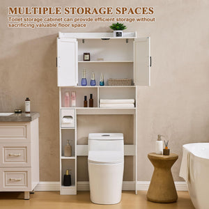 Over-The-Toilet Storage Cabinet with Barn Doors and Toilet Paper Holder